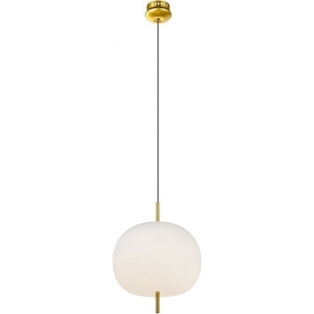 Designerska Lampa wisząca szklana kula Apple 28 Biała Altavola do salonu i sypialni.