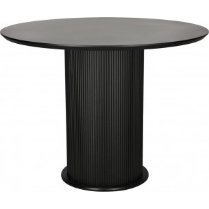 Elia 100cm black Round table with fluted leg Intesi