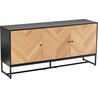 Komoda z frontem w jodełkę Clar 160x40cm dąb / czarny Intesi