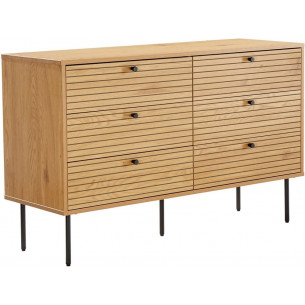 Lattes 120x40cm oak Embossed chest of drawers on legs Intesi