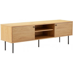 Lattes 120x40cm oak Fluted TV cabinet on legs Intesi