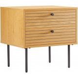 Lattes 50x40cm oak Embossed bedside table on legs with 2 drawers Intesi