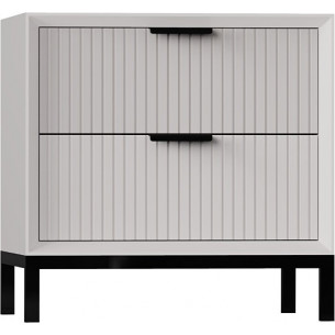 Izyda 50x40cm Cashmere Nightstand with Ribbed Drawers and Legs by OL Home