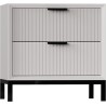 Izyda 50x40cm Cashmere Nightstand with Ribbed Drawers and Legs by OL Home