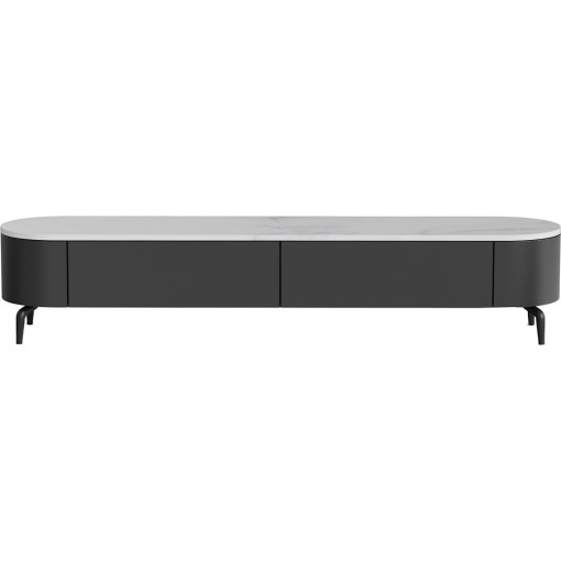 Lua 200x40cm nero&amp;bianco Oval TV cabinet on legs OL Home