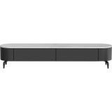 Lua 200x40cm nero&amp;bianco Oval TV cabinet on legs OL Home