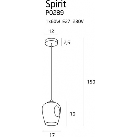 Spirit 17 smoke grey glass pendant lamp MaxLight