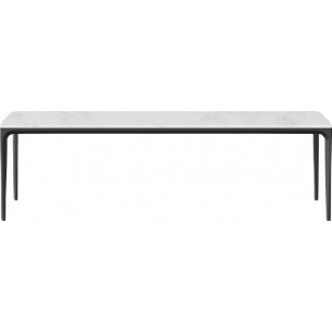 Stół ceramiczny Zag 220x100cm biały marmur / czarny OL Home