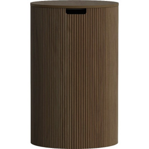 Juno 40cm walnut Fluted side table with storage OL Home