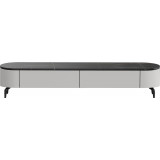 Szafka rtv owalna na nóżkach Lua 200x40cm kaszmir / nero OL Home