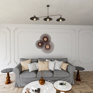 Lampa sufitowa 3 punktowa loft Foster 100cm czarna Emibig 2