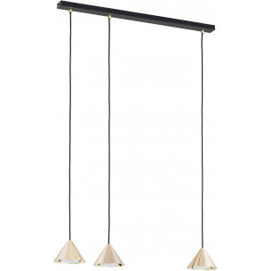 Elit 70cm gold triple pendant light on rail Emibig