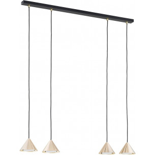 Elit 90cm gold 4-spot pendant lamp on rail Emibig