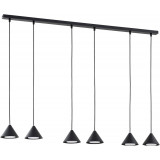 Lampa wisząca 6 punktowa na listwie Elit 116cm czarna Emibig