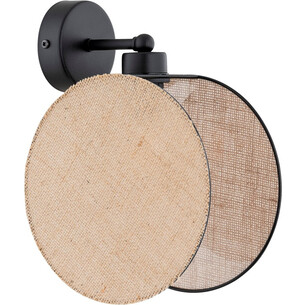 Stylowy kinkiet boho - Kinkiet okrągły boho Motif czarny / naturalny Emibig, idealny do salonu lub sypialni 2