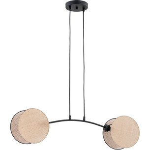 Stylowe oświetlenie boho - Lampa wisząca boho 2 punktowa Motif 82cm czarny / naturalny Emibig, idealna nad stół 2