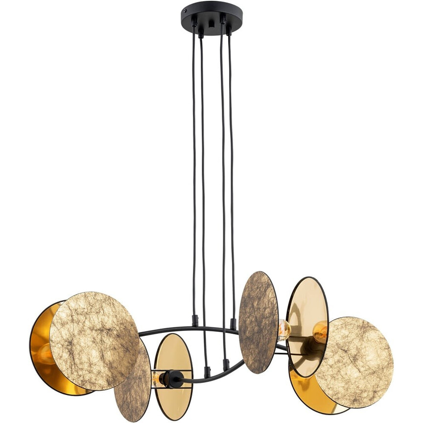Lampa wisząca 4 punktowa z abażurami Motif 82 złota Emibig