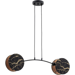 Lampa wisząca 2 punktowa z abażurami Motif 82cm czarno-złoty imitacja marmuru Emibig 2
