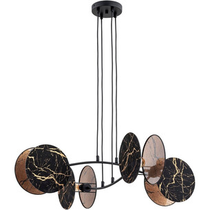 Lampa wisząca 4 punktowa z abażurami Motif 82cm czarno-złoty imitacja marmuru Emibig 2