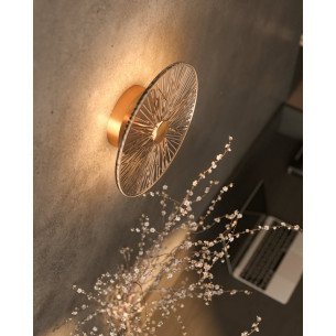 Allure LED 28cm matte gold&amp;transparent&amp;black glass round wall light Maxlight