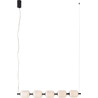 Elena LED 115cm white silk&amp;black japandi long pendant lamp Maxlight