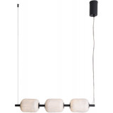 Elena LED 72cm white silk&amp;black japandi long pendant lamp Maxlight
