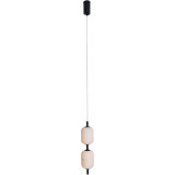 Lampa wisząca japandi Elena LED 12cm biały jedwab / czarny MaxLight