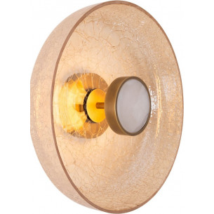 Signature LED 35cm amber&amp;brass glass round wall lamp Maxlight