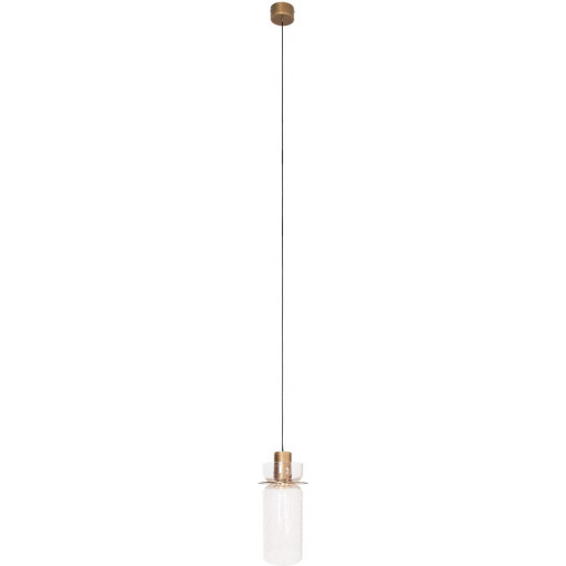 Signature LED B 15cm clear&amp;brass glass pendant lamp Maxlight