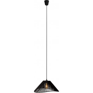 Stylowe oświetlenie boho - Lamp wisząca pleciona boho Amalfii 45cm czarna MaxLight, idealna do salonu, sypialni czy kuchni