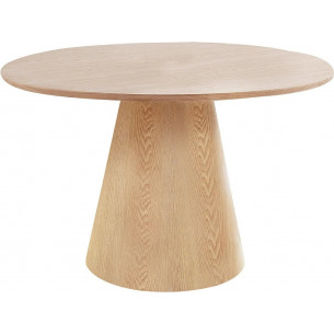 Bolton 120cm ash wood round veneered table with one leg Intesi