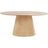 Bolton 160x90cm ash oval veneered dining table on one leg Intesi