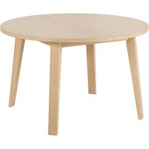 A-Line 120cm oak whitewashed round veneered table Actona