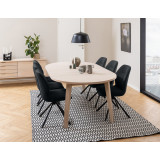 Stół okrągły fornirowany rozkładany A-Line 120-220cm dąb bielony Actona Stół okrągły fornirowany rozkładany A-Line 120-220cm dąb bielony Actona