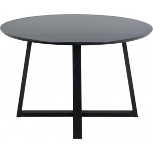 Malika 120cm black round veneered dining table Actona