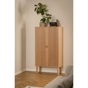 Langley 80x40x145cm oak veneered chest of drawers on legs Actona