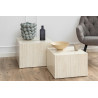 Dice beige travertine set of square coffee tables Actona