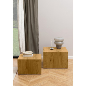 Dice oak set of square coffee tables Actona