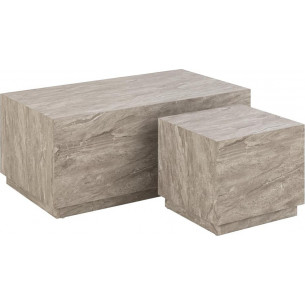 Dice grey marble coffee table set Actona