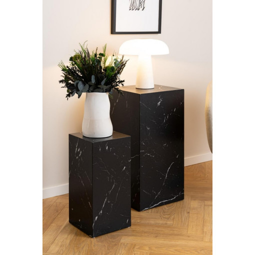 Dice black marble side tables set Actona