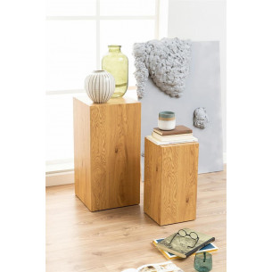 Dice oak side tables set Actona