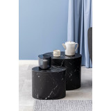 Mice black marble set of oval coffee tables Actona