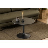 Malta 60cm black ceramic coffee table with one leg Actona