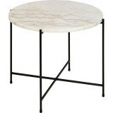 Avila 52cm H40cm white marble&amp;black round marble coffee table Actona