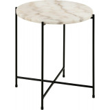 Avila 42cm H45cm white marble&amp;black round marble coffee table Actona