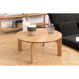 Maxime 90cm oak veneer japandi round coffee table Actona