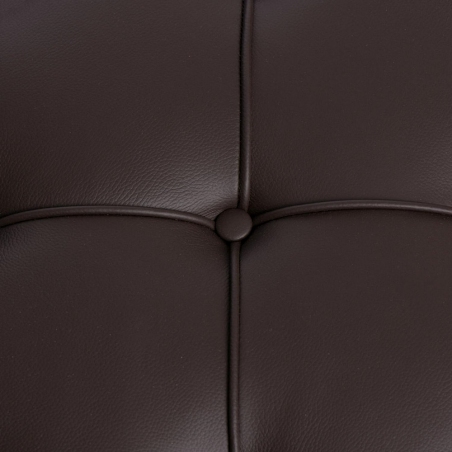 Stylowy Podnóżek skórzany pikowany insp. Barcelon (Otoman) Brązowy D2.Design do fotela.