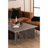 Stolik kwadratowy marmurowy Vega 90x90cm brązowy Actona Stolik kwadratowy marmurowy Vega 90x90cm brązowy Actona