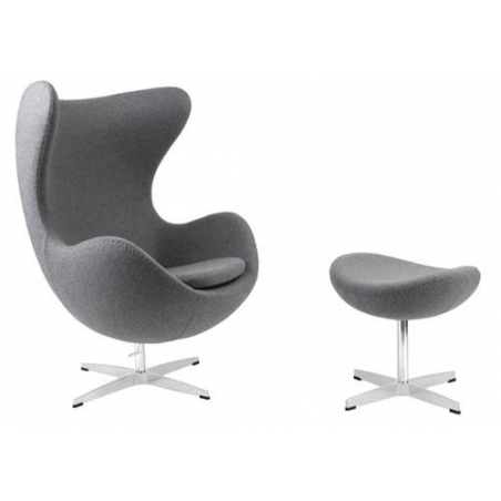 Jajo Chair light grey upholstered footstool insp. D2.Design