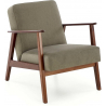 Milano walnut&amp;olive Castel 39 upholstered PRL / vintage armchair Halmar